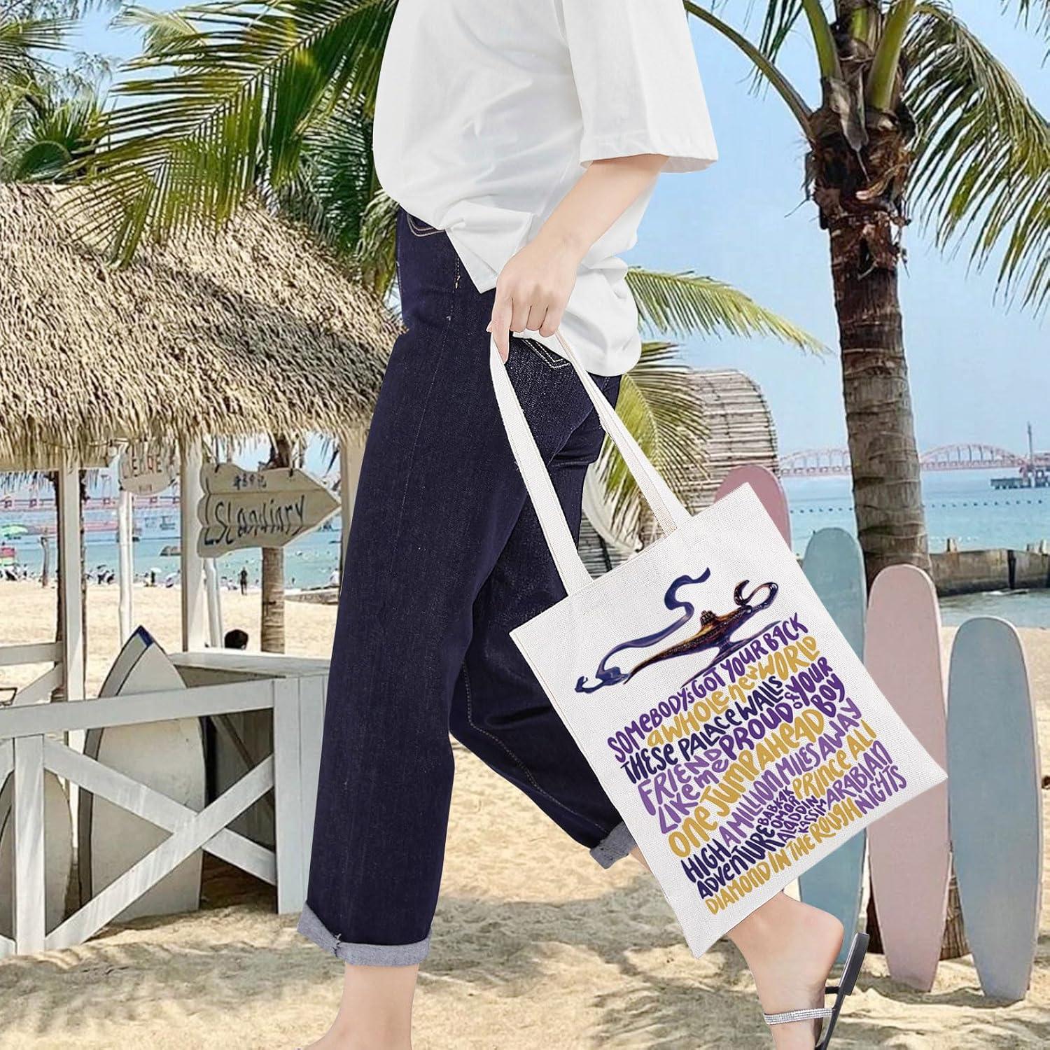 Bolsa de Lona Reutilizable LEVLO Aladdin Genio 37x33cm