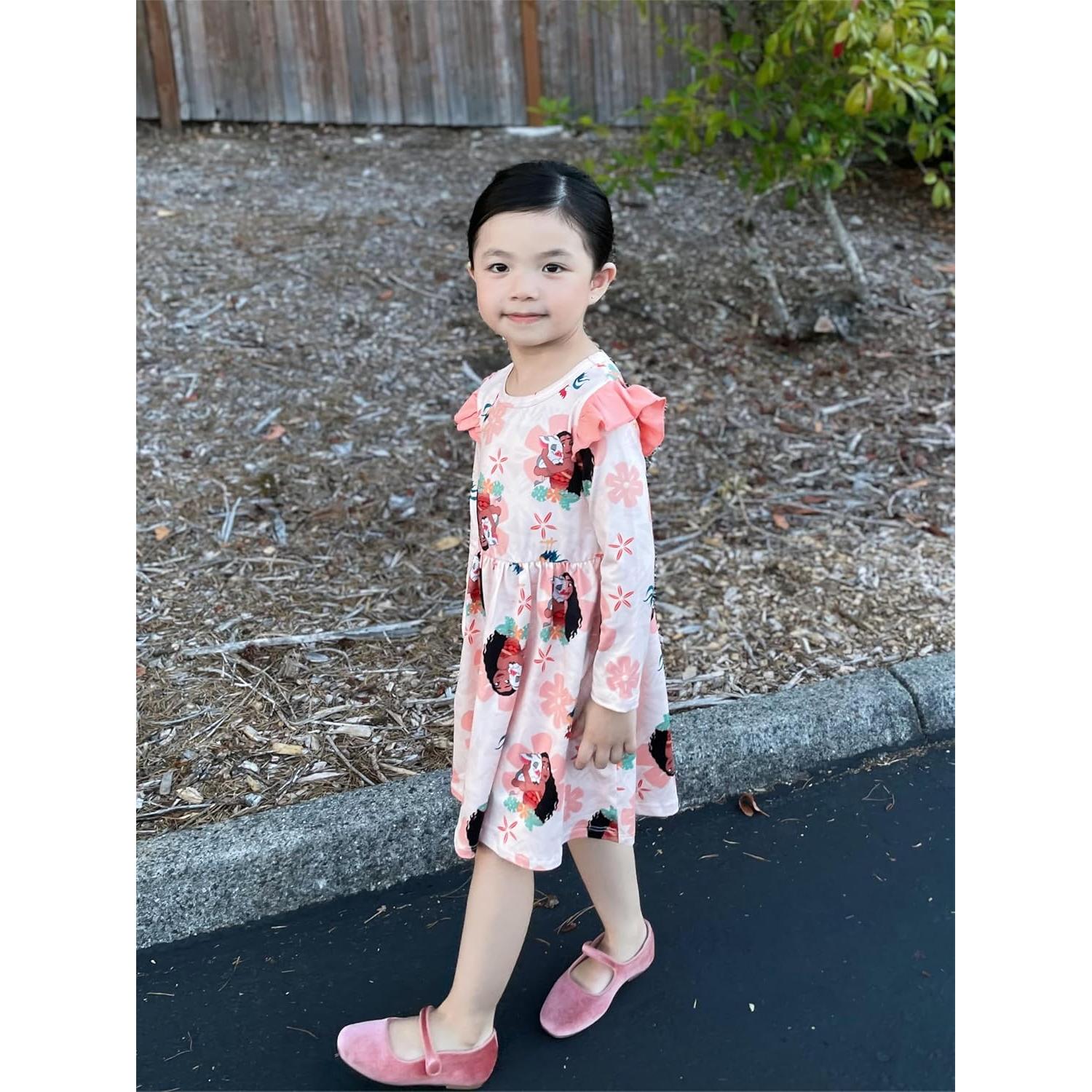 Vestido de Manga Larga Coral Moana Disney para Niñas 3T