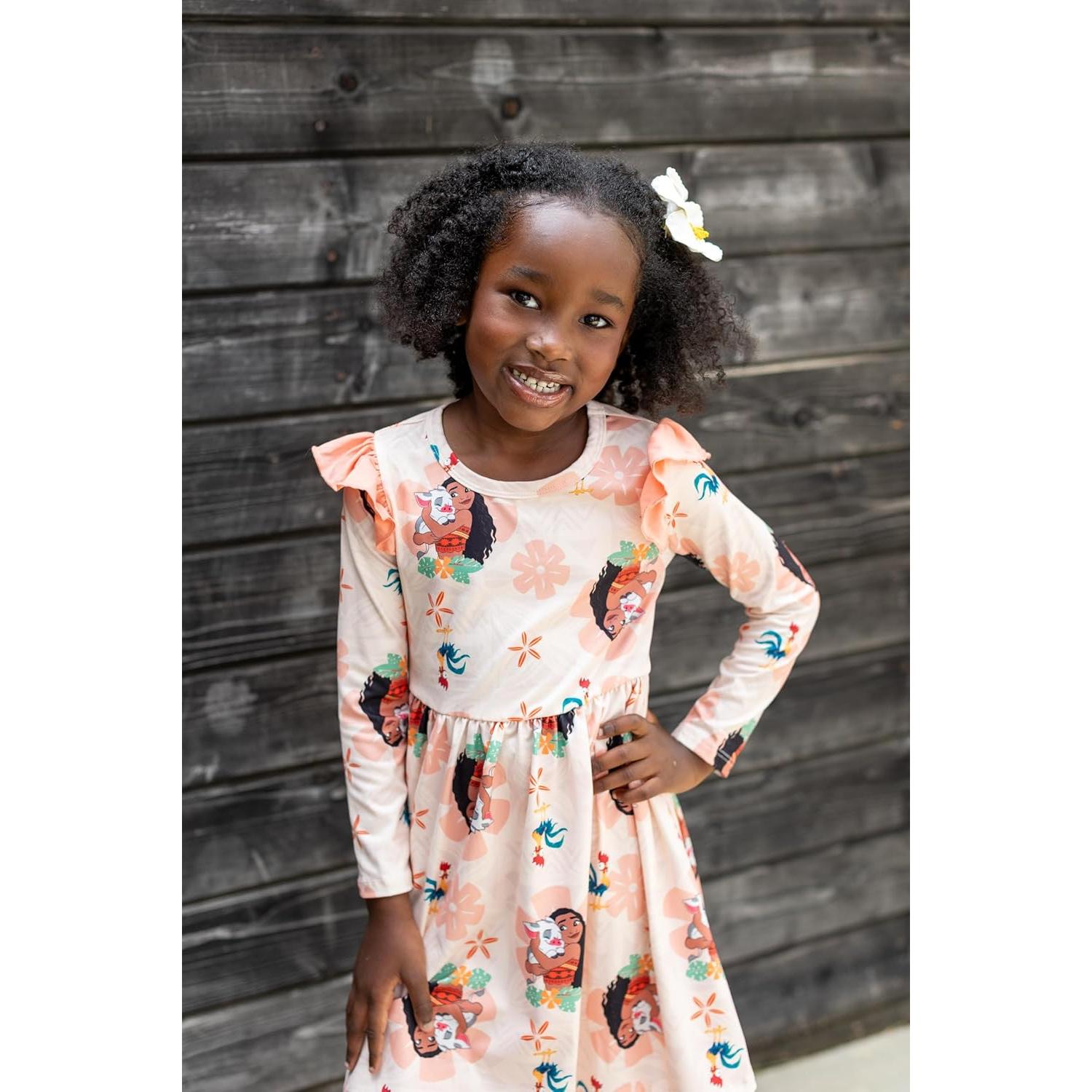 Vestido de Manga Larga Coral Moana Disney para Niñas 3T