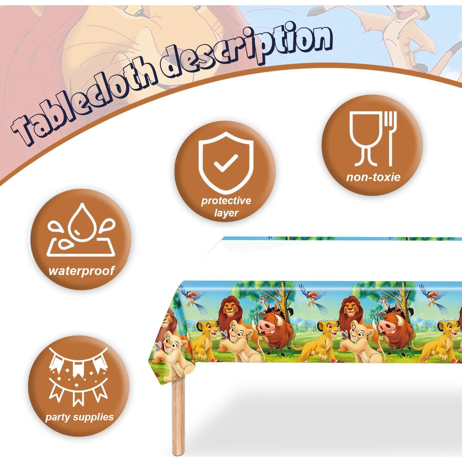 Suministros Fiesta Cumpleaños Rey León 141pcs - Genérico