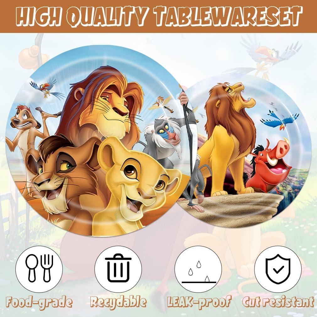 Suministros Fiesta Cumpleaños Rey León 141pcs - Genérico