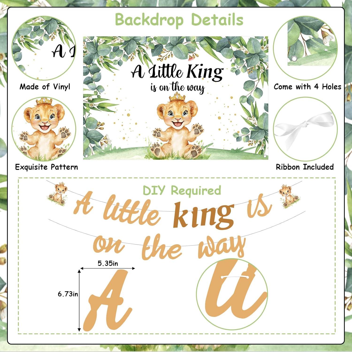 Decoración Baby Shower León Kreat4Joy - Banner, Topper, Globos