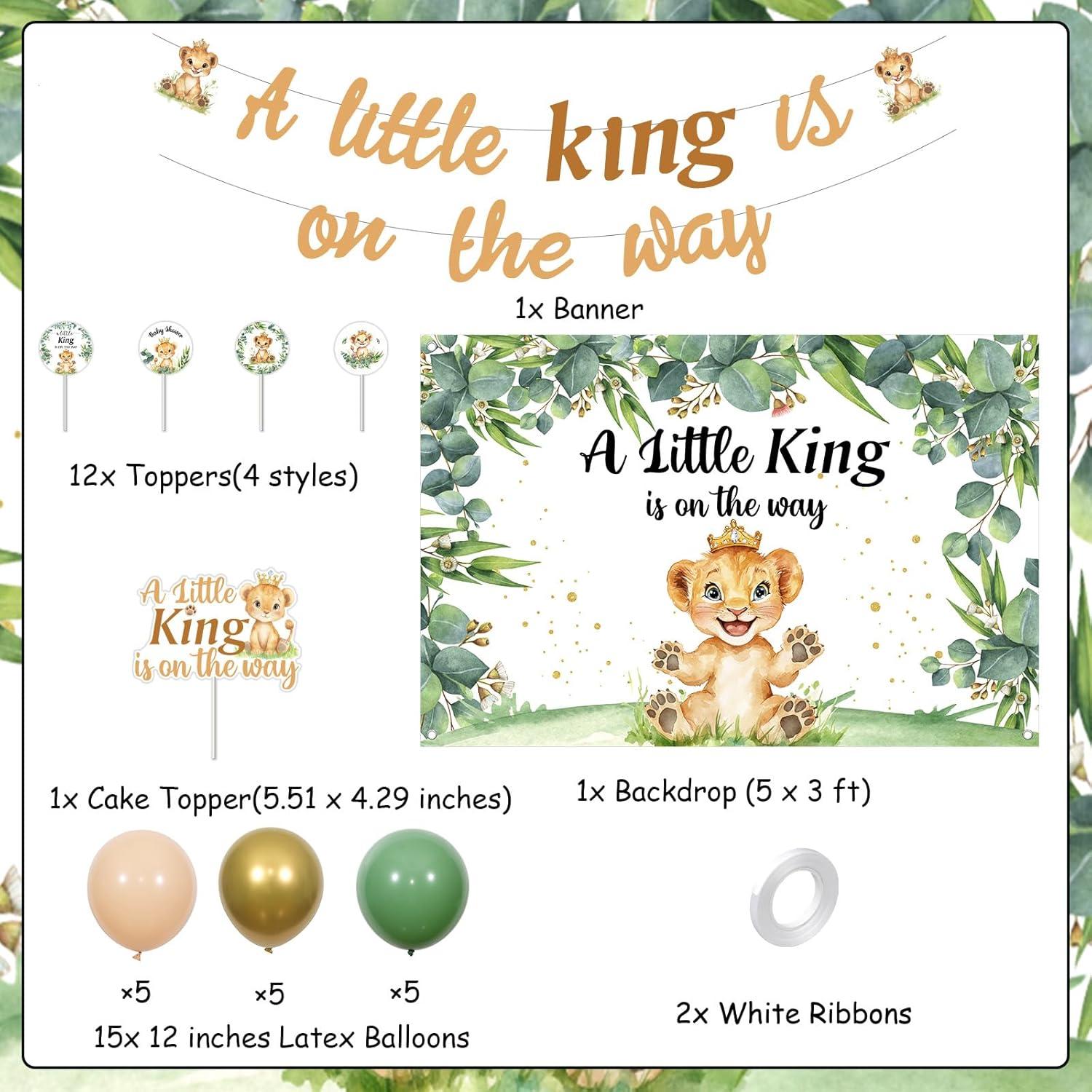 Decoración Baby Shower León Kreat4Joy - Banner, Topper, Globos