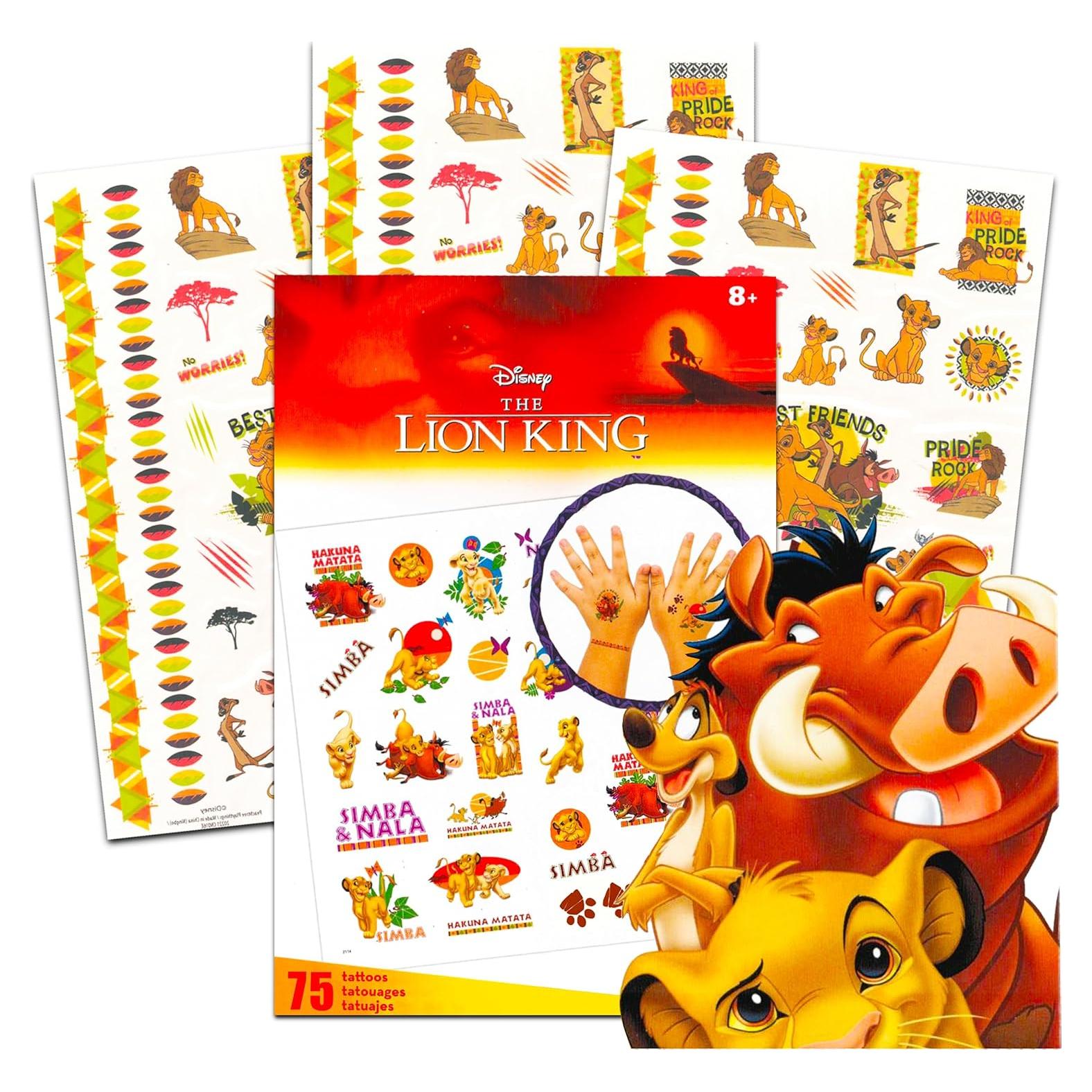 Paquete de Tatuajes Temporales Disney El Rey León - 75 Unidades