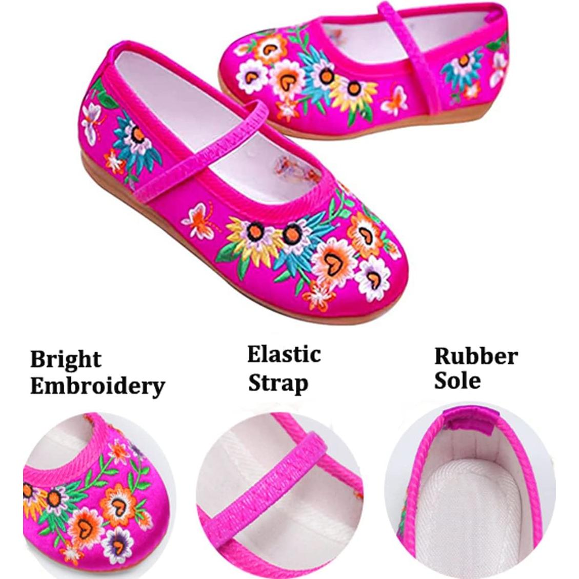 Zapatos de disfraz para niñas IDOTTA Mary-Jane bordados