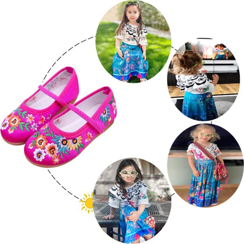 Zapatos de disfraz para niñas IDOTTA Mary-Jane bordados