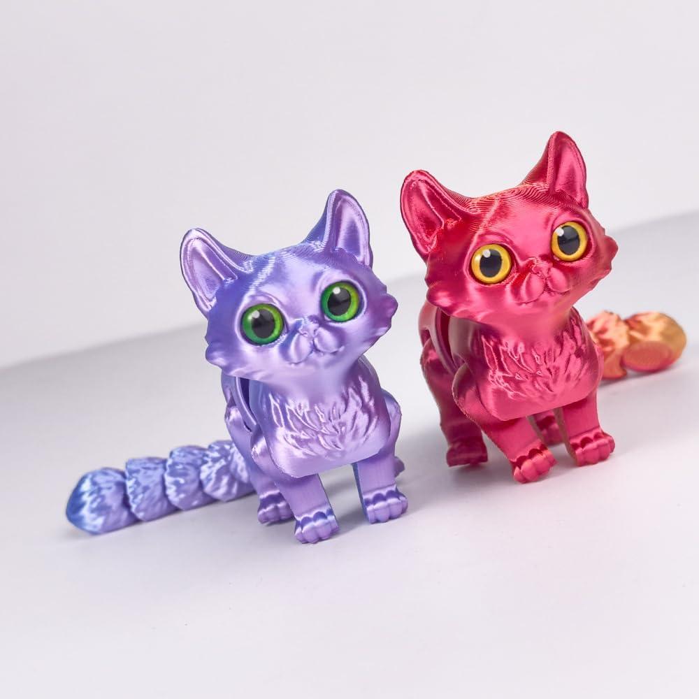 Gato Impreso en 3D WUQIREN Negro 15x5x8 cm Antiestrés