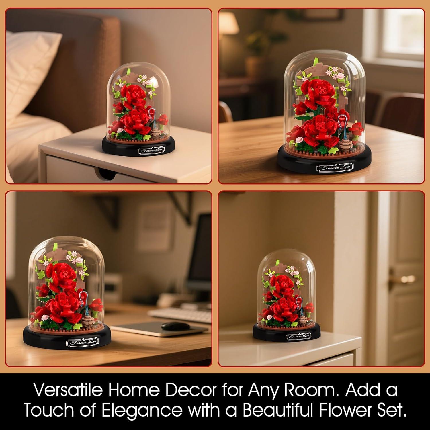 Juego de Construcción de Flores de Rosa ibrickpark 574 Piezas