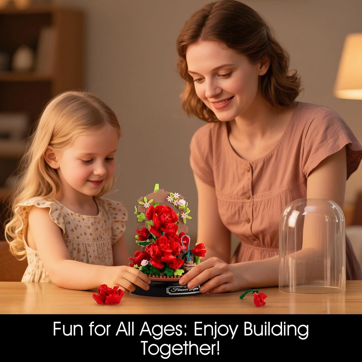 Juego de Construcción de Flores de Rosa ibrickpark 574 Piezas