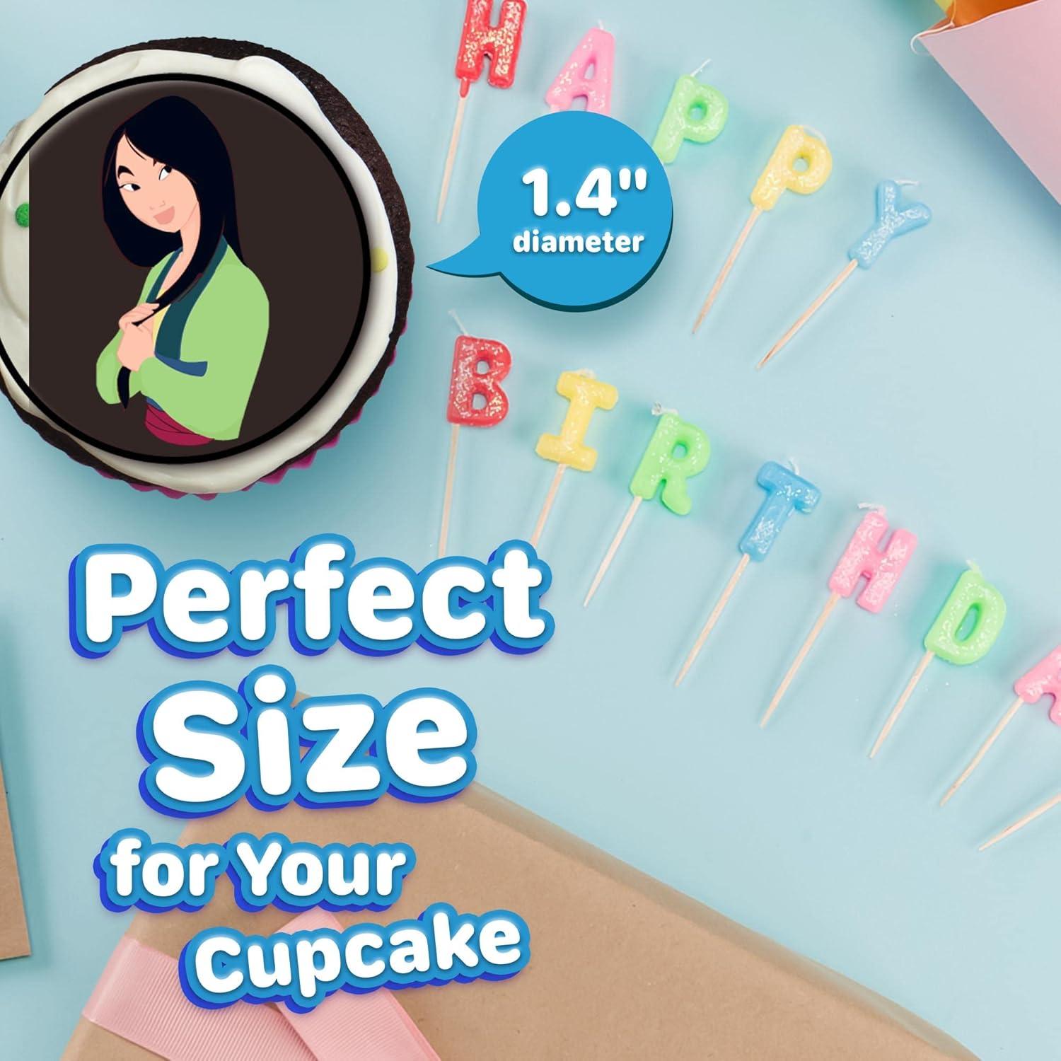 30 Decoraciones Comestibles para Cupcakes Mulan - Alta Calidad