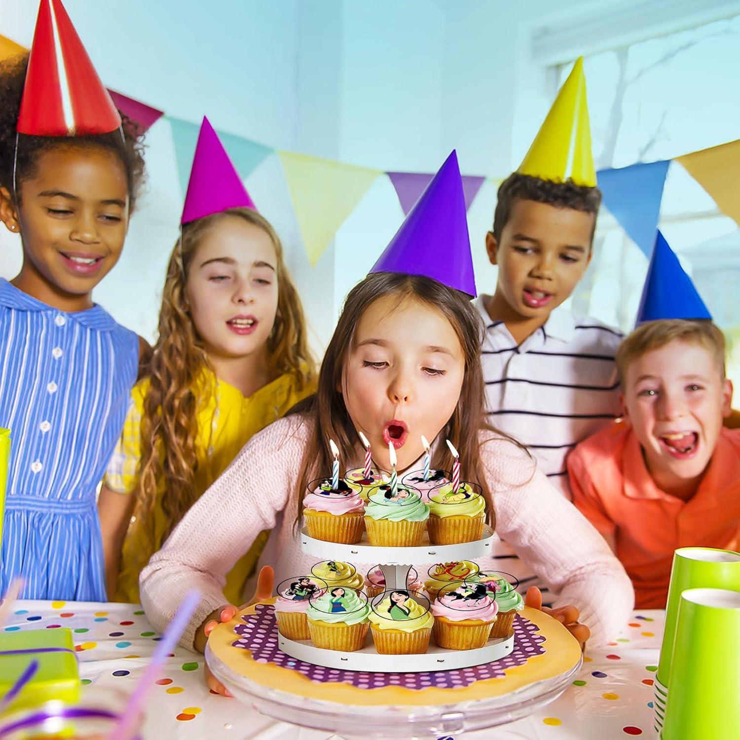 30 Decoraciones Comestibles para Cupcakes Mulan - Alta Calidad