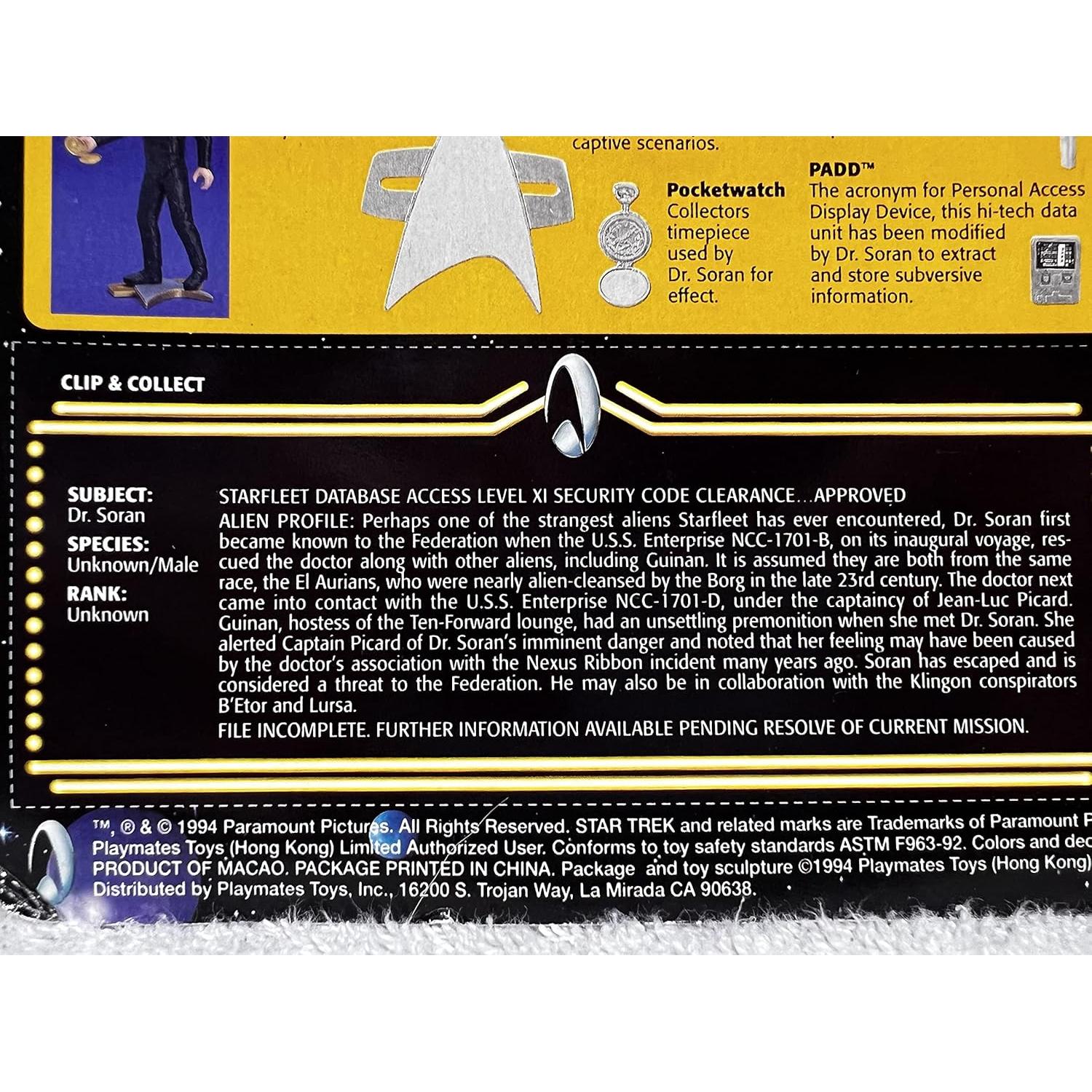 Figura de acción Dr. Soran Star Trek Generations 11.43 cm