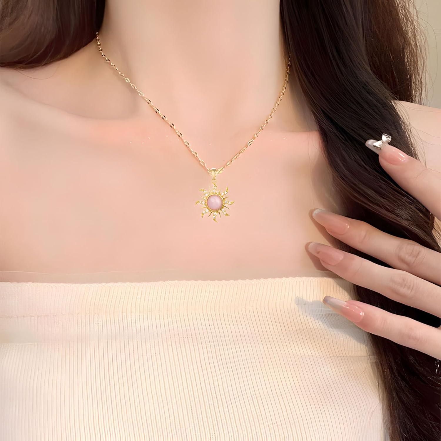 Collar de Sol Ópalo Dtexhif - Inspirado en Rapunzel, 39.88 cm