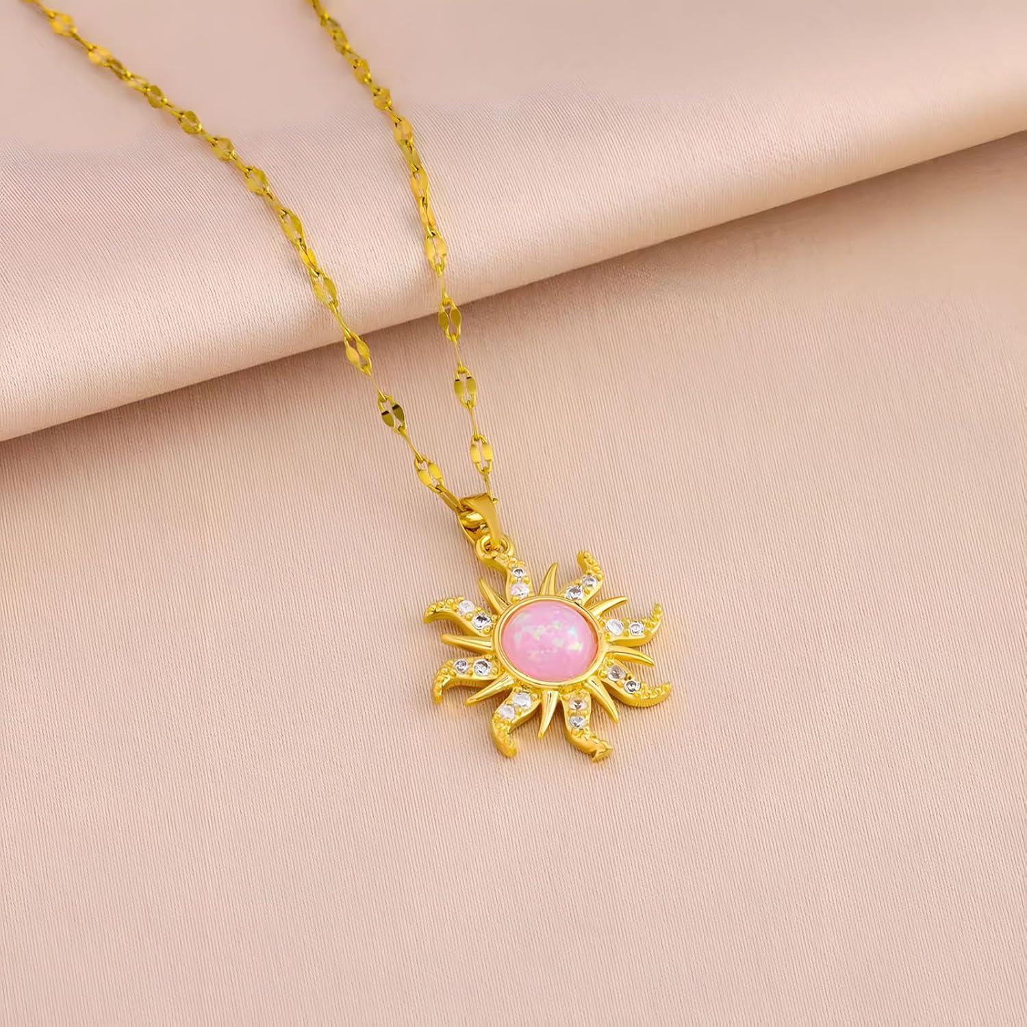 Collar de Sol Ópalo Dtexhif - Inspirado en Rapunzel, 39.88 cm