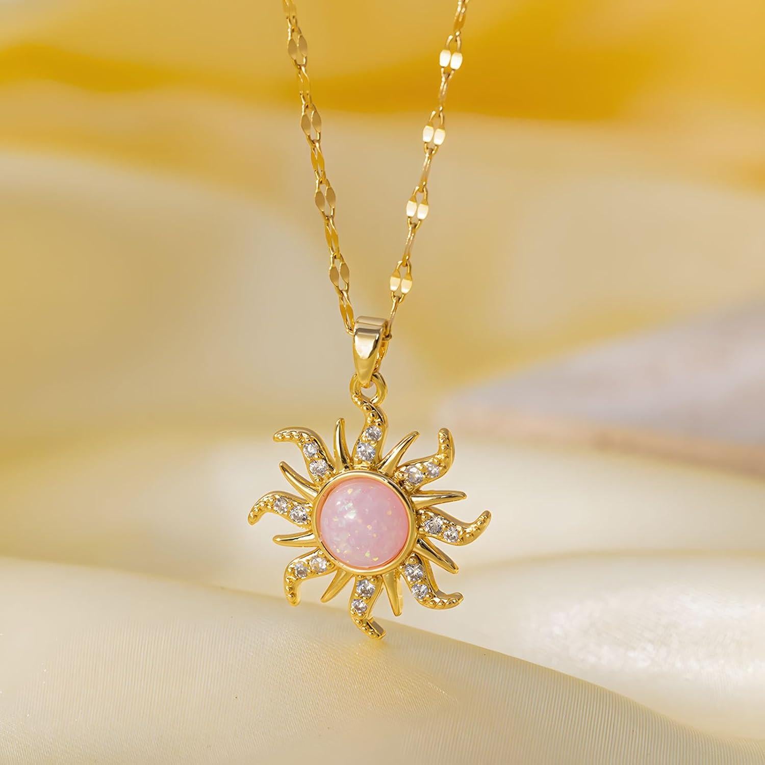 Collar de Sol Ópalo Dtexhif - Inspirado en Rapunzel, 39.88 cm