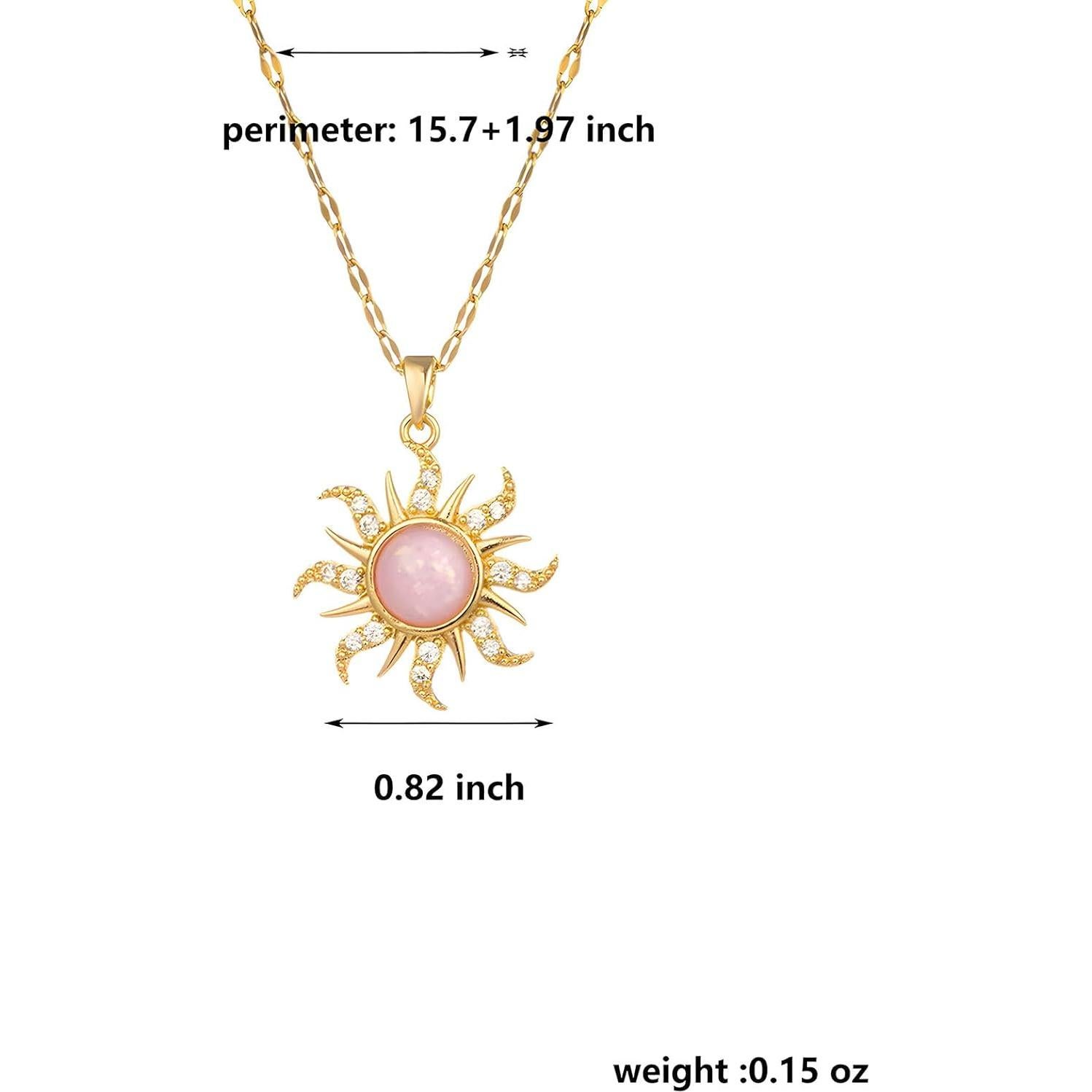 Collar de Sol Ópalo Dtexhif - Inspirado en Rapunzel, 39.88 cm