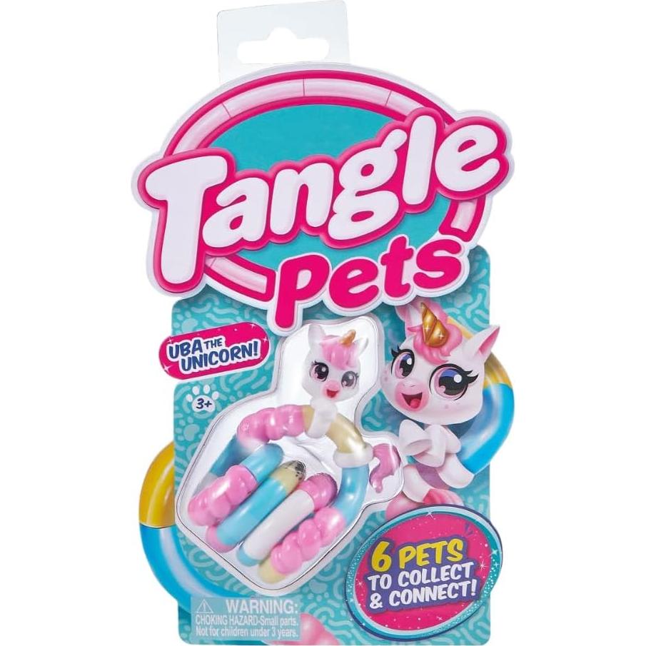 Tangle Jr. Juguetes Antiestrés Uba Unicornio y Linky Flamenco - 2 Pack