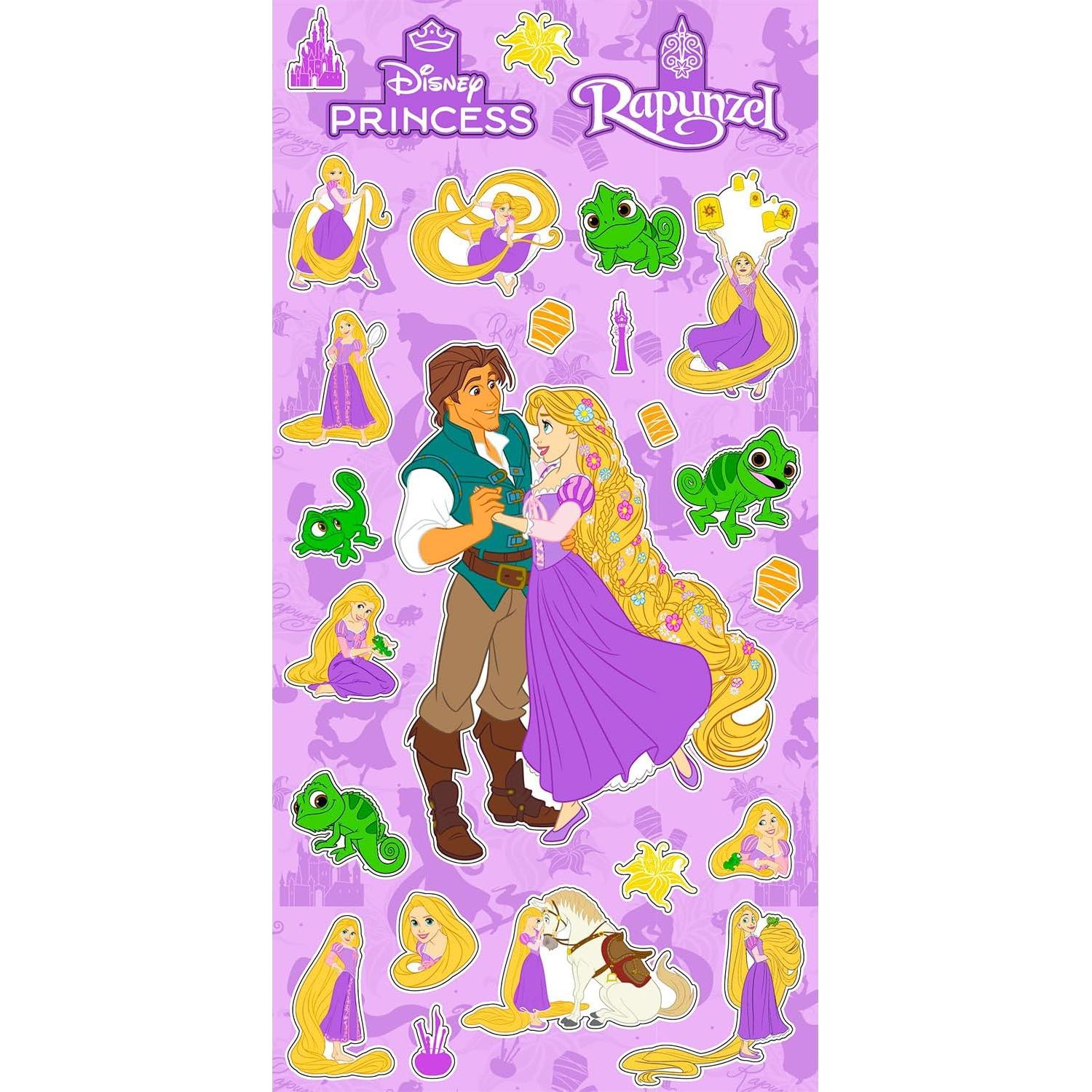 Stickers de Rapunzel Disney - Paquete de 12 Hojas para Fiesta