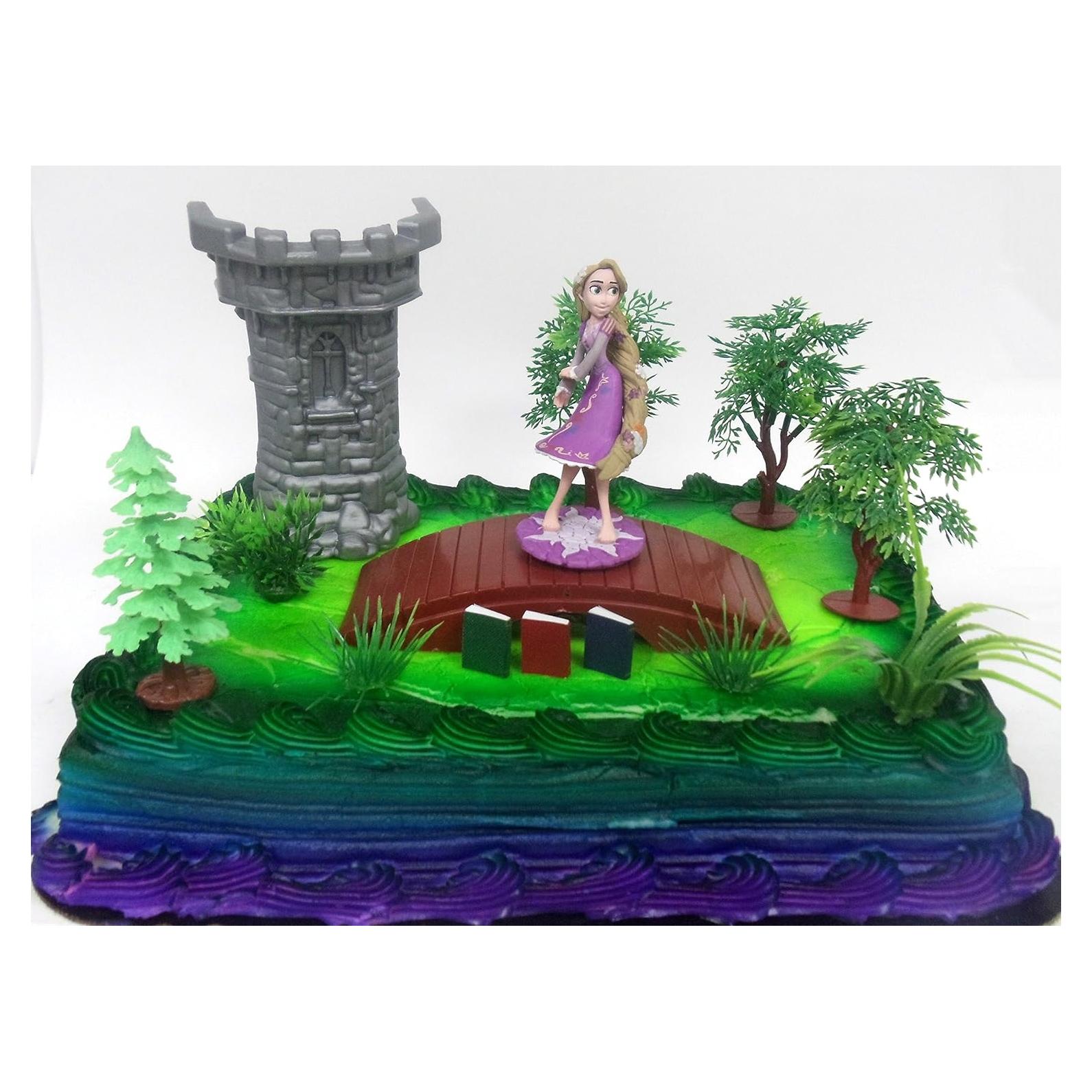 Juego de 12 Accesorios para Pastel de Cumpleaños Princesa Rapunzel