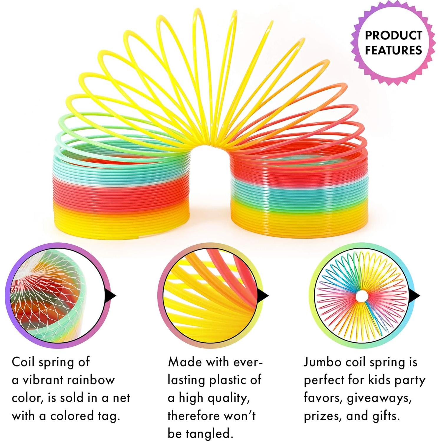 Juguete de resorte gigante Srenta arcoíris 15.24 cm para niños