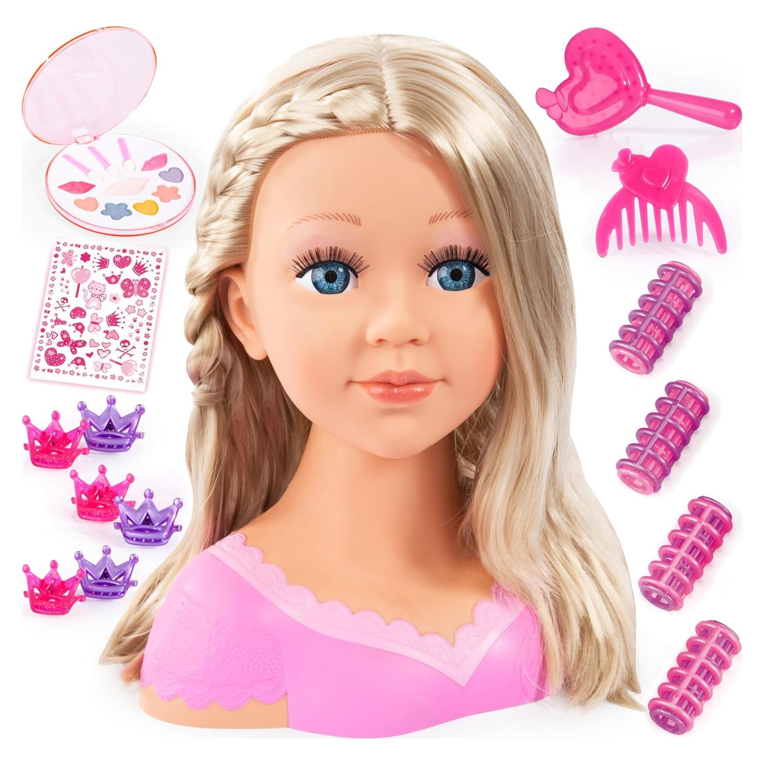 Cabeza de Estilo Charlene 27cm Bayer con Cabello Rubio y Maquillaje