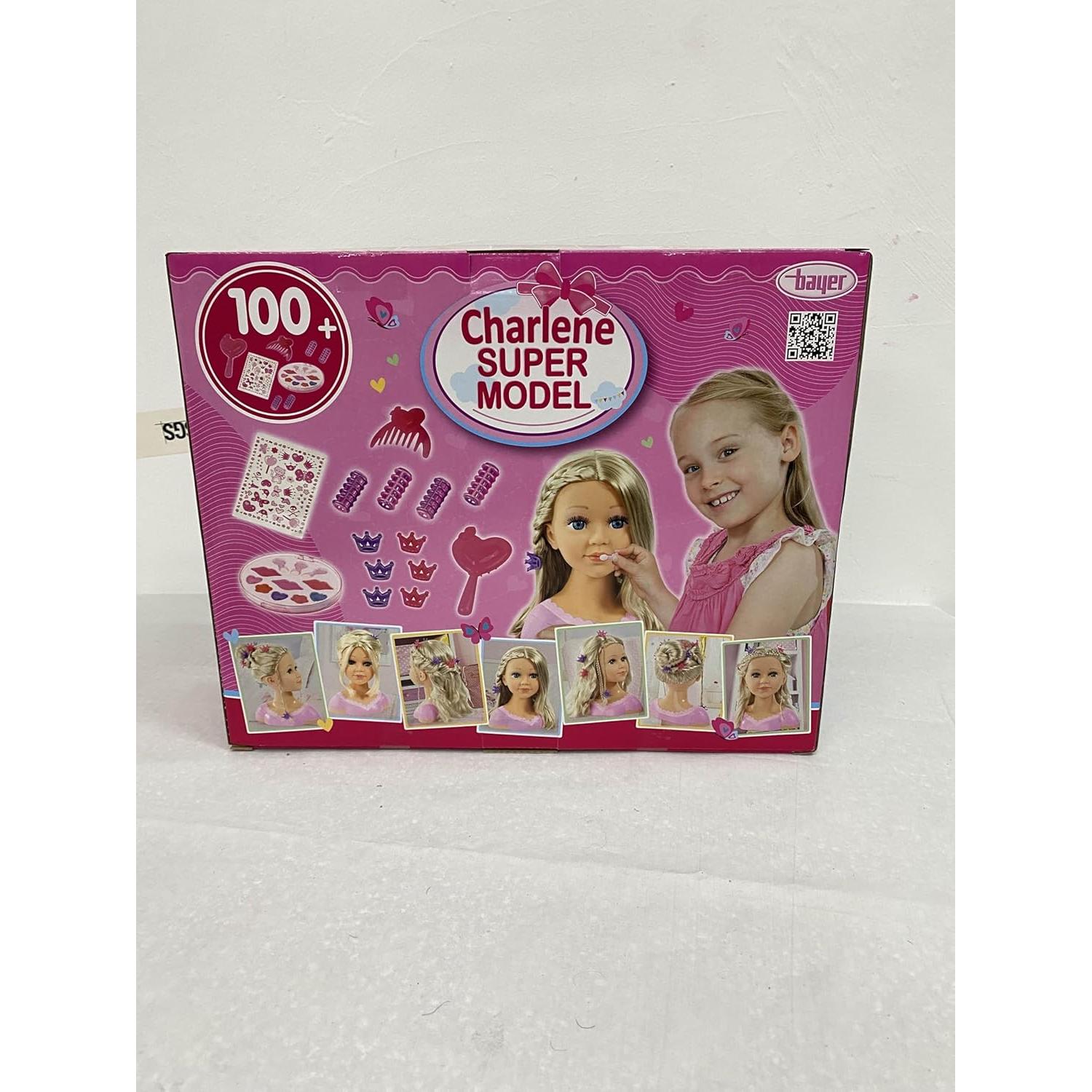 Cabeza de Estilo Charlene 27cm Bayer con Cabello Rubio y Maquillaje