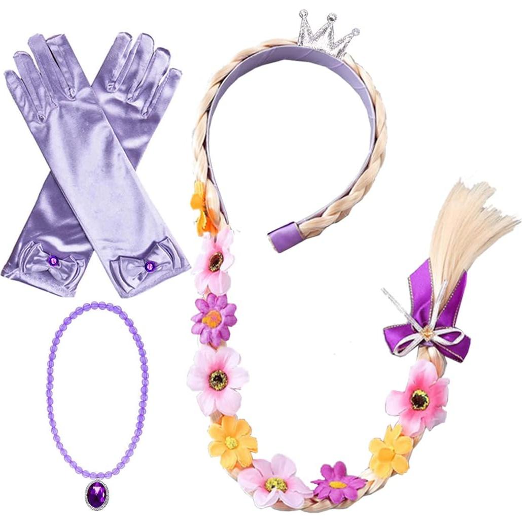 Set de Disfraz de Princesa Rapunzel Yosbabe 8 Piezas Niñas