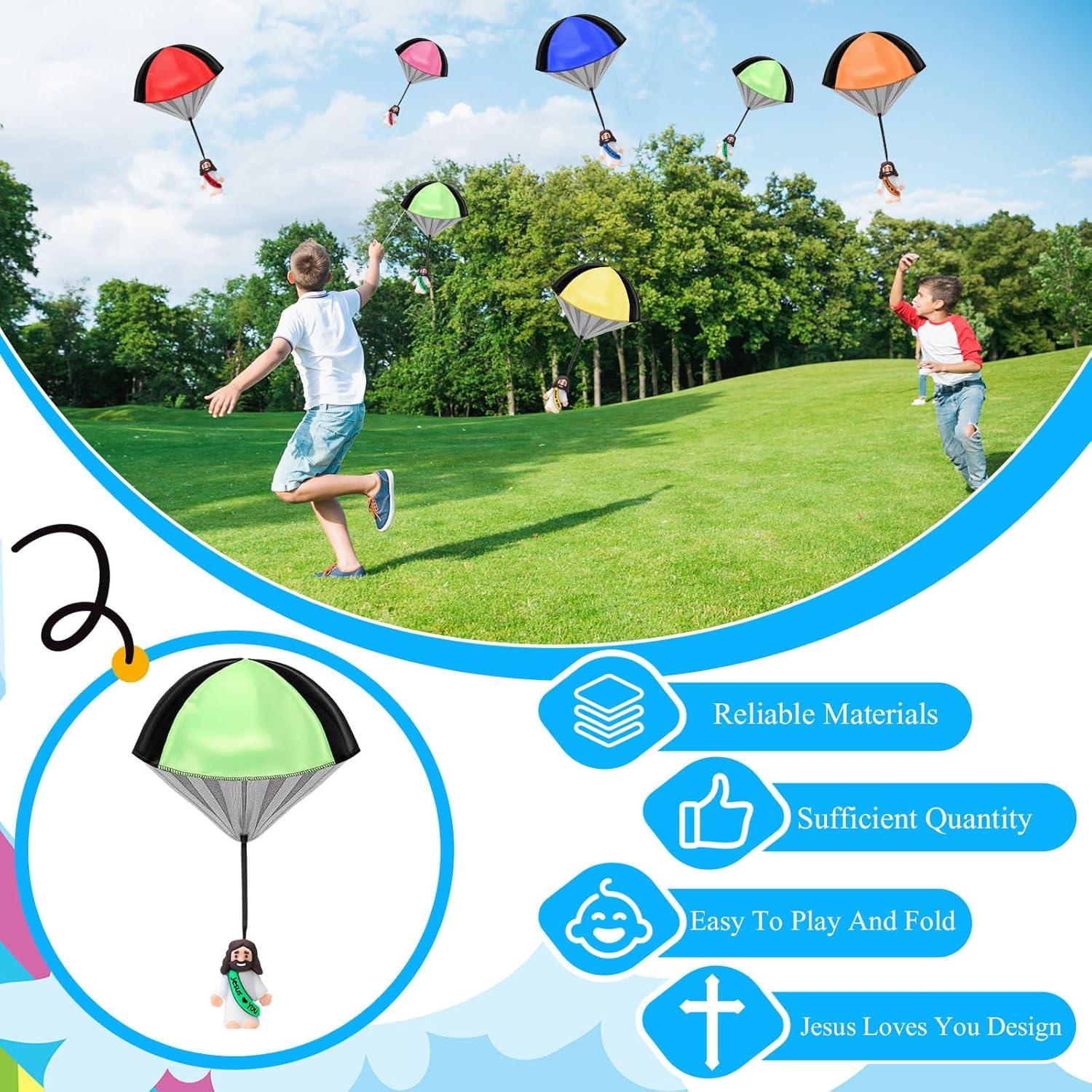 12 Juguetes Paracaídas Jesús Te Ama Multicolor 66x40 cm