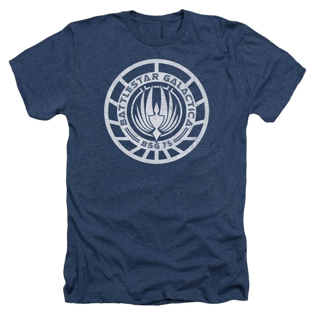 Camiseta Heather Battlestar Galactica Hombre Azul Marino XL