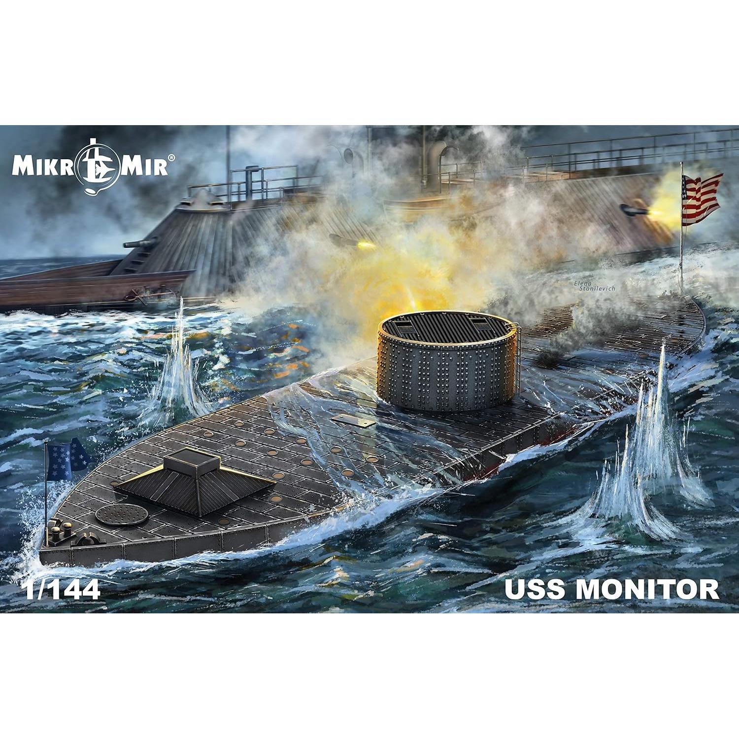 Kit de modelo USS Monitor Mikro Mir 1/144 sin pintar