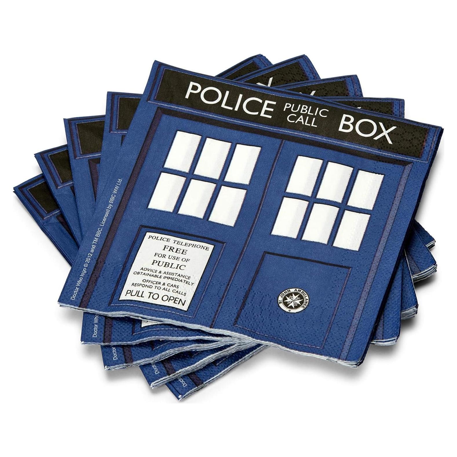 Servilletas de papel Doctor Who TARDIS - 20 unidades 16.51 cm