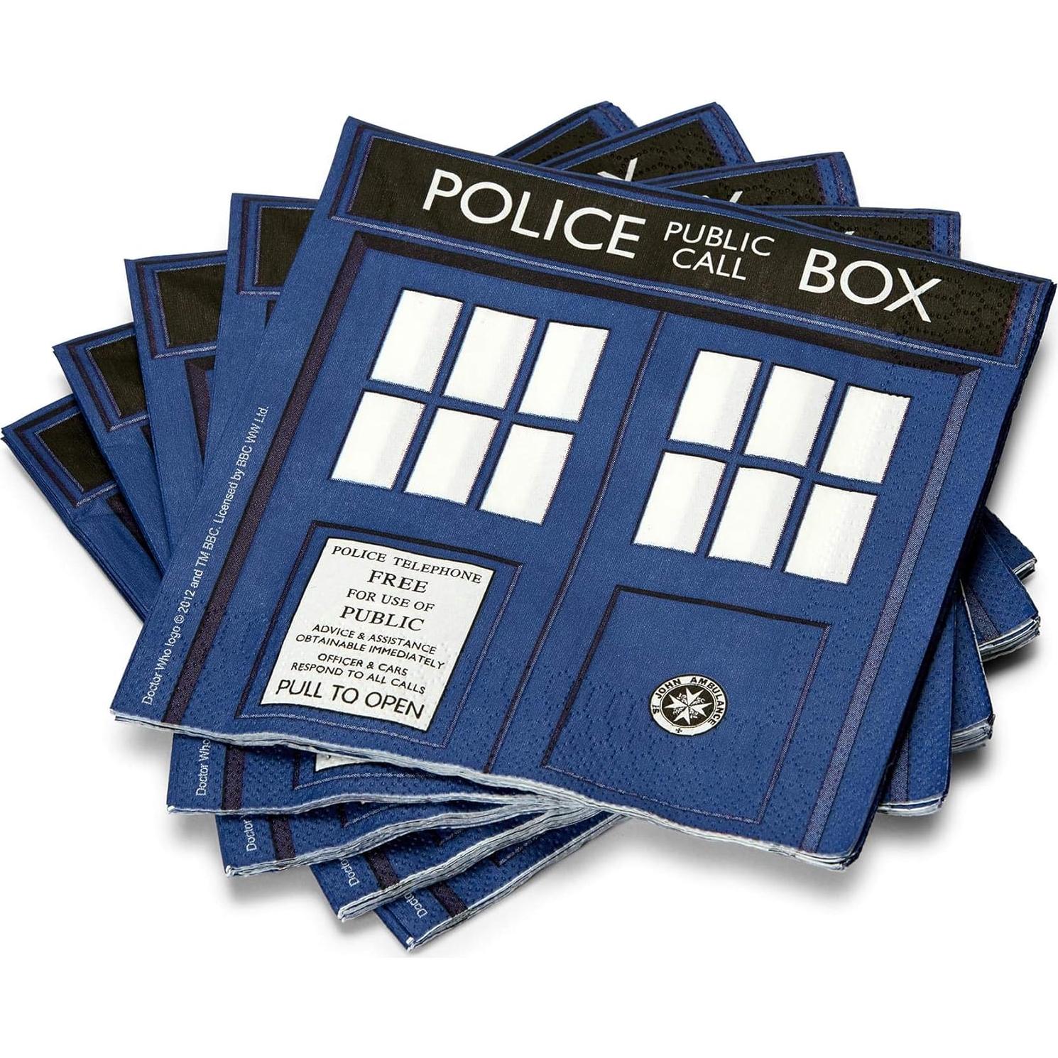 Servilletas de papel Doctor Who TARDIS - 20 unidades 16.51 cm