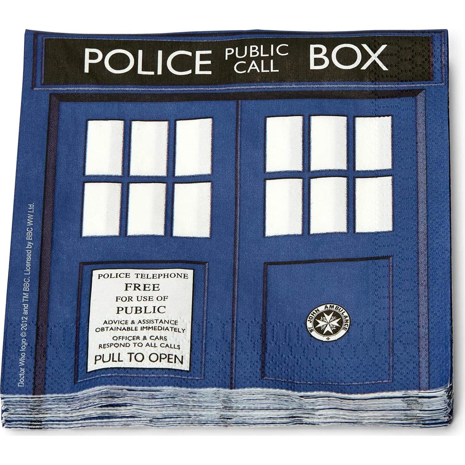 Servilletas de papel Doctor Who TARDIS - 20 unidades 16.51 cm