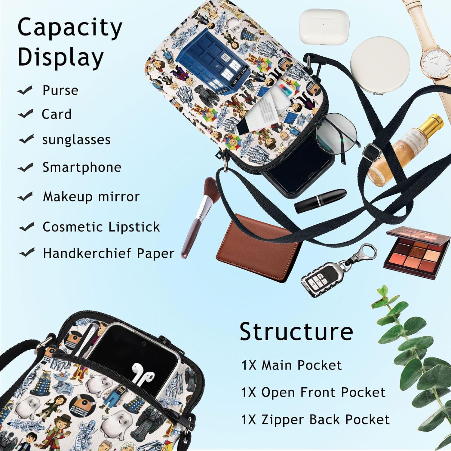 Bolsa Cruzada Dr Who para Fans - Lona de Algodón 21.4x14.5cm