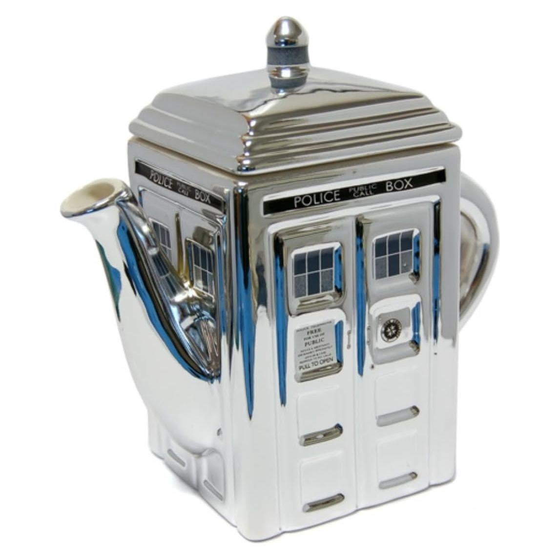 Tetera Cerámica 3D TARDIS Doctor Who Plateada 739ml
