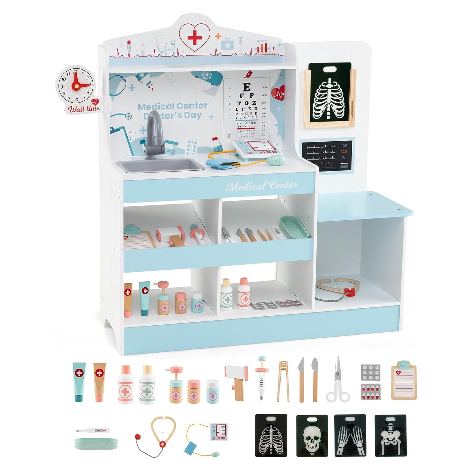 Juego de Doctor de Madera HONEY JOY 24 Piezas Azul