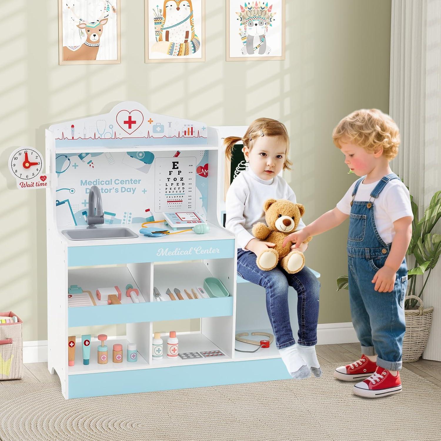 Juego de Doctor de Madera HONEY JOY 24 Piezas Azul