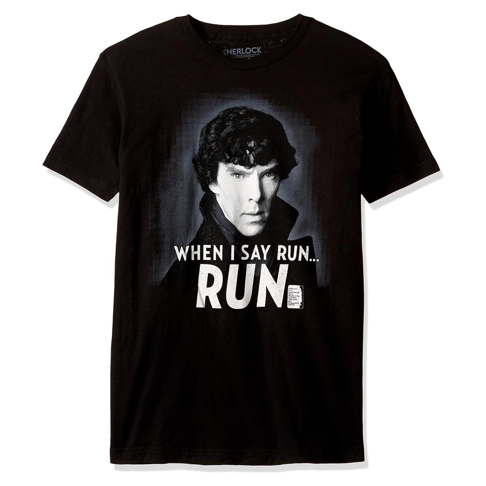 Camiseta de Hombre Sherlock 100% Algodón X-Large Negra