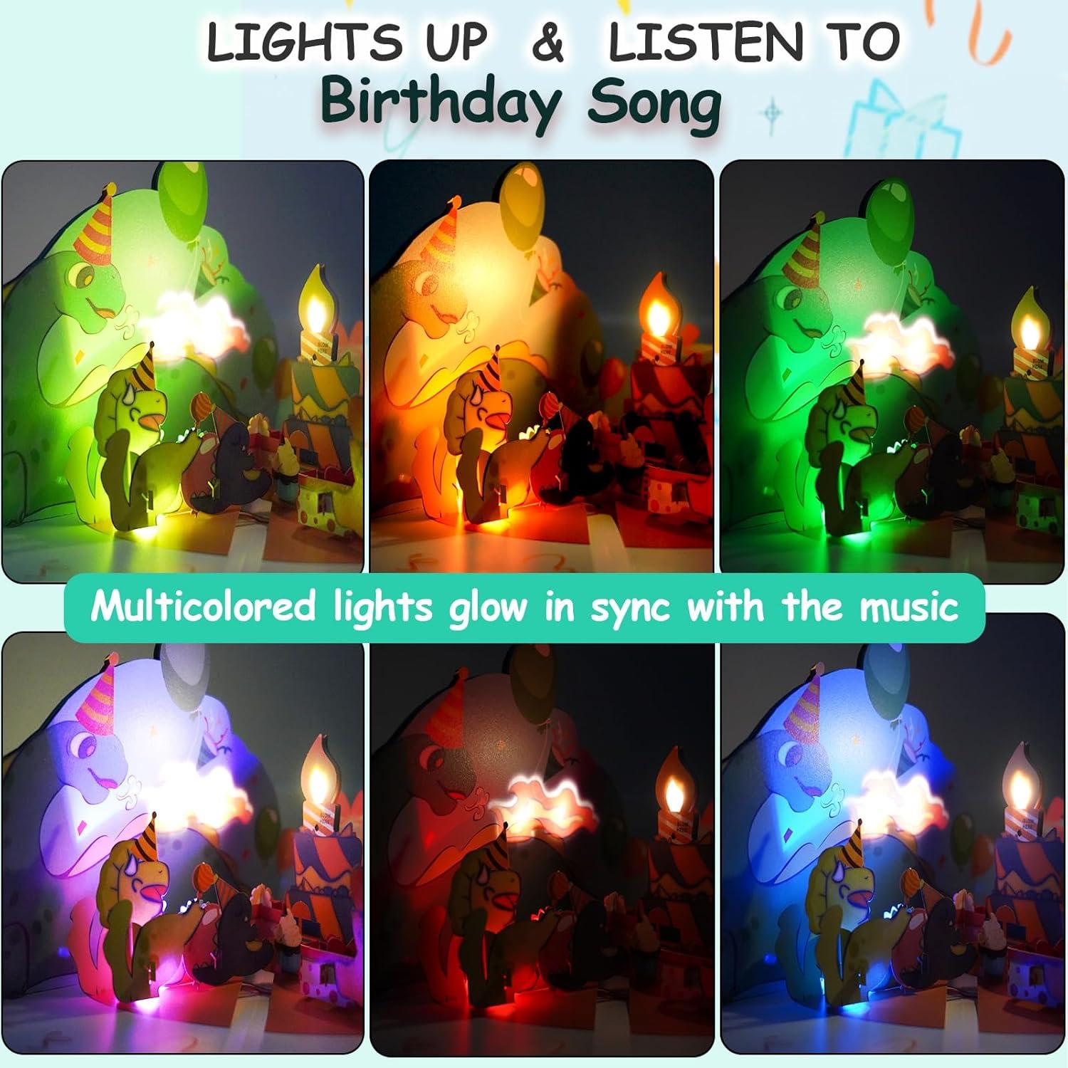 Tarjeta de Cumpleaños Musical Pop-Up Dinosaurio Ecloverlife 14.5x20.8cm