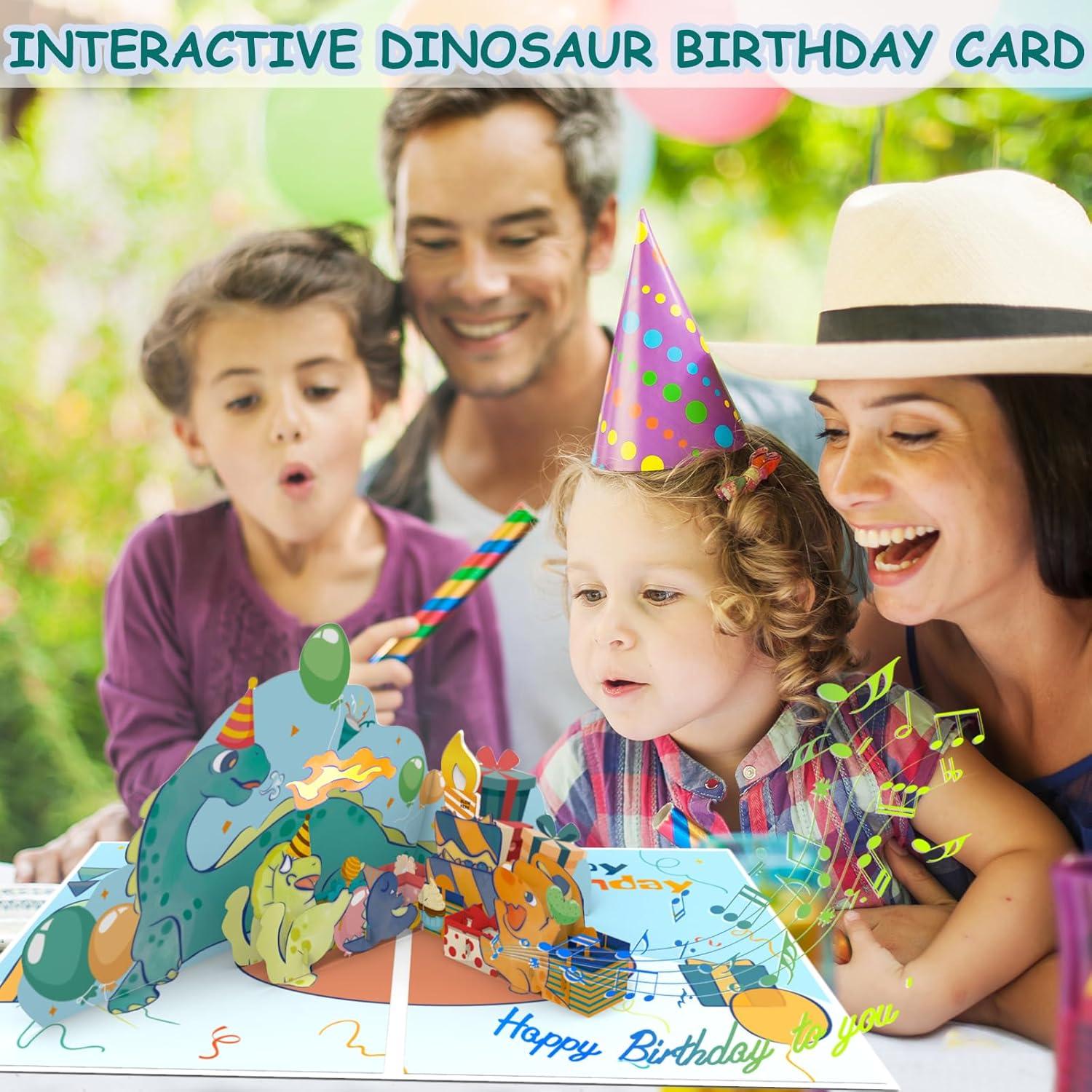 Tarjeta de Cumpleaños Musical Pop-Up Dinosaurio Ecloverlife 14.5x20.8cm