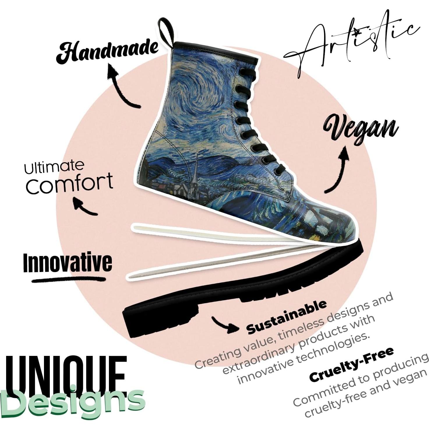 Botas Largas DOGO para Mujeres - Cuero Vegano Noche Estrellada