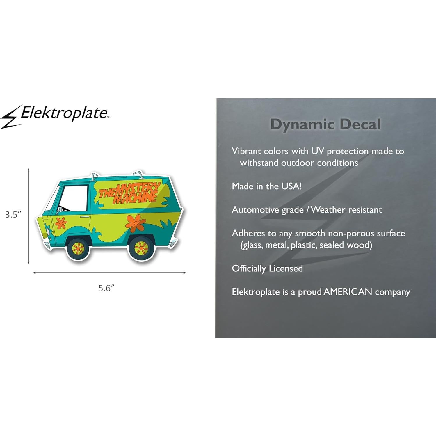 Calcomanía Scooby-Doo Máquina del Misterio Elektroplate 8.89x14.22cm