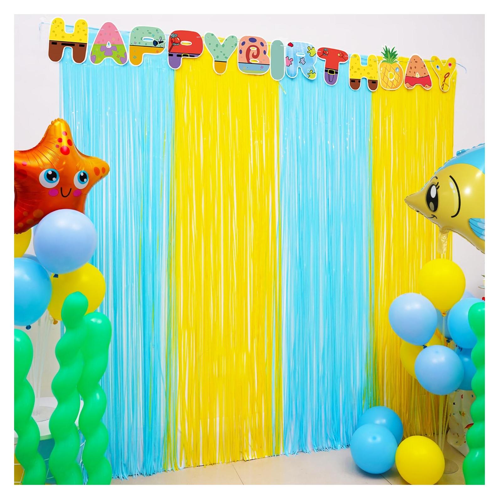 Cortinas de Flecos de Aluminio DUNSEO 2 Paquetes Sponge Bob