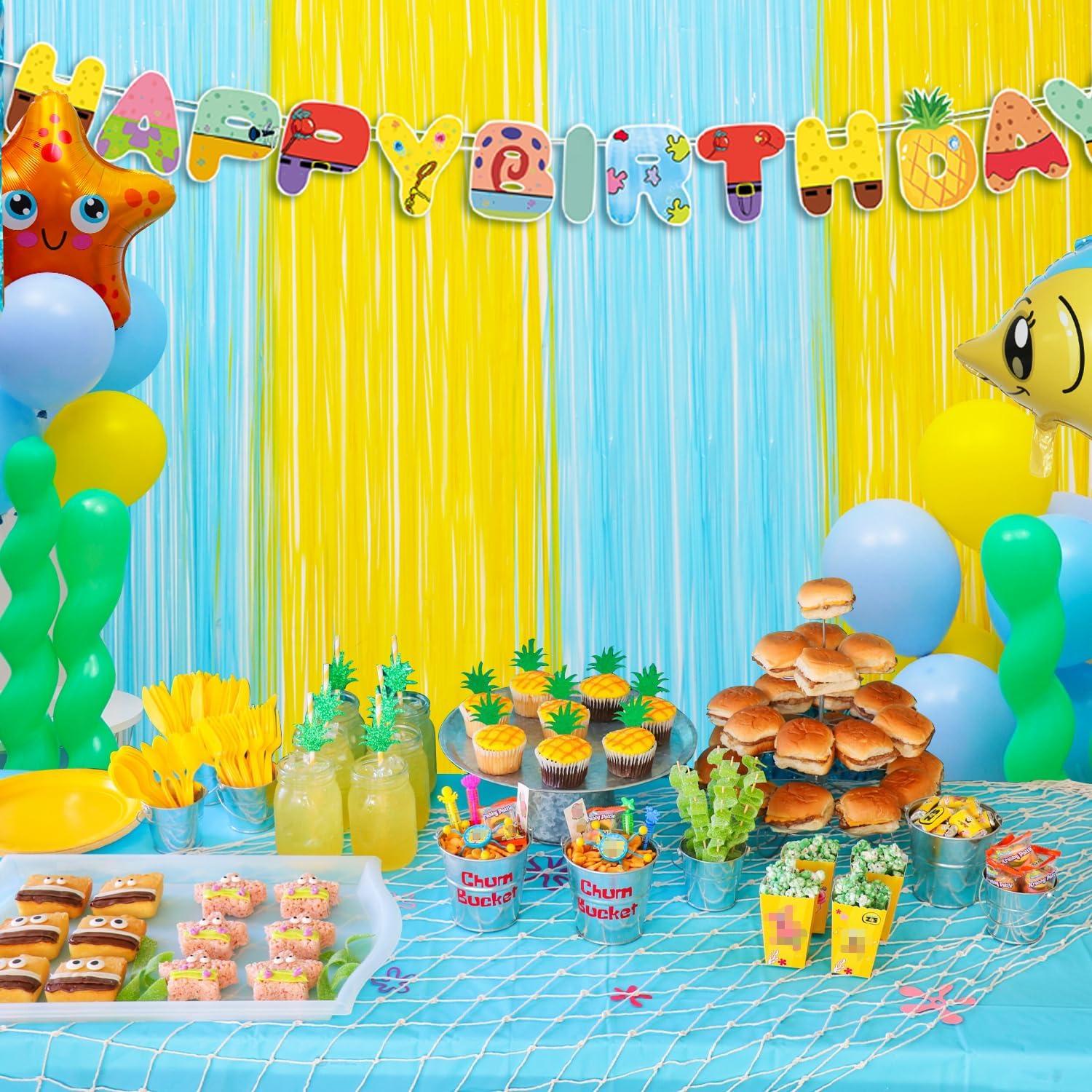 Cortinas de Flecos de Aluminio DUNSEO 2 Paquetes Sponge Bob