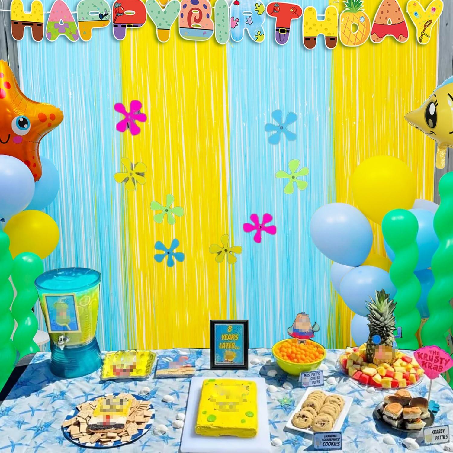 Cortinas de Flecos de Aluminio DUNSEO 2 Paquetes Sponge Bob