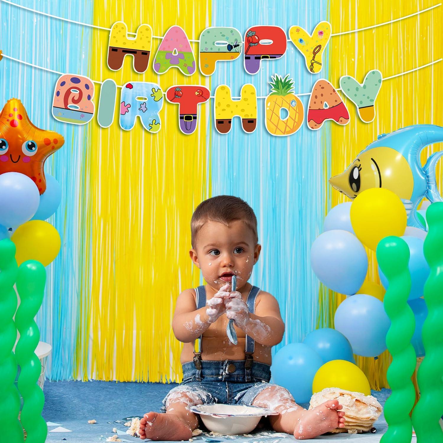 Cortinas de Flecos de Aluminio DUNSEO 2 Paquetes Sponge Bob