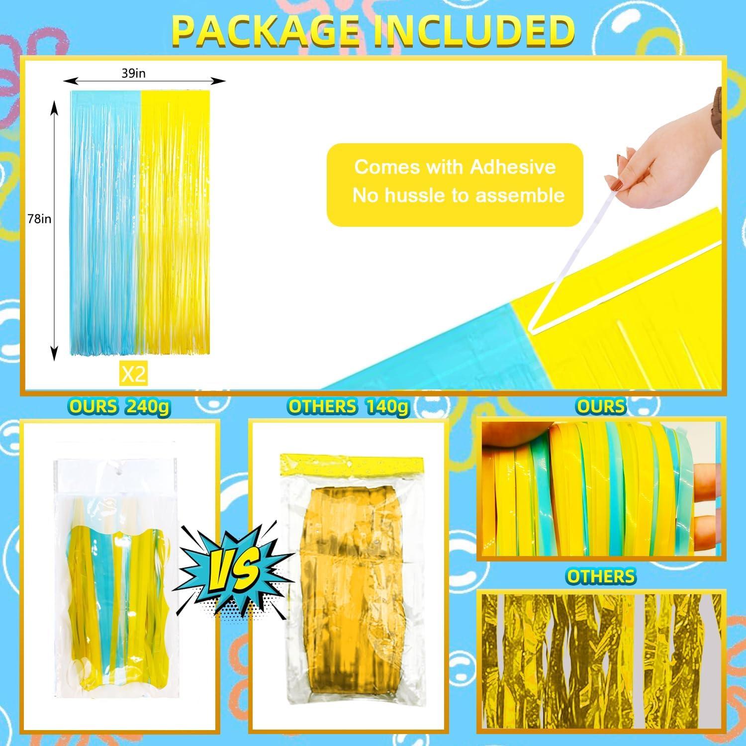 Cortinas de Flecos de Aluminio DUNSEO 2 Paquetes Sponge Bob