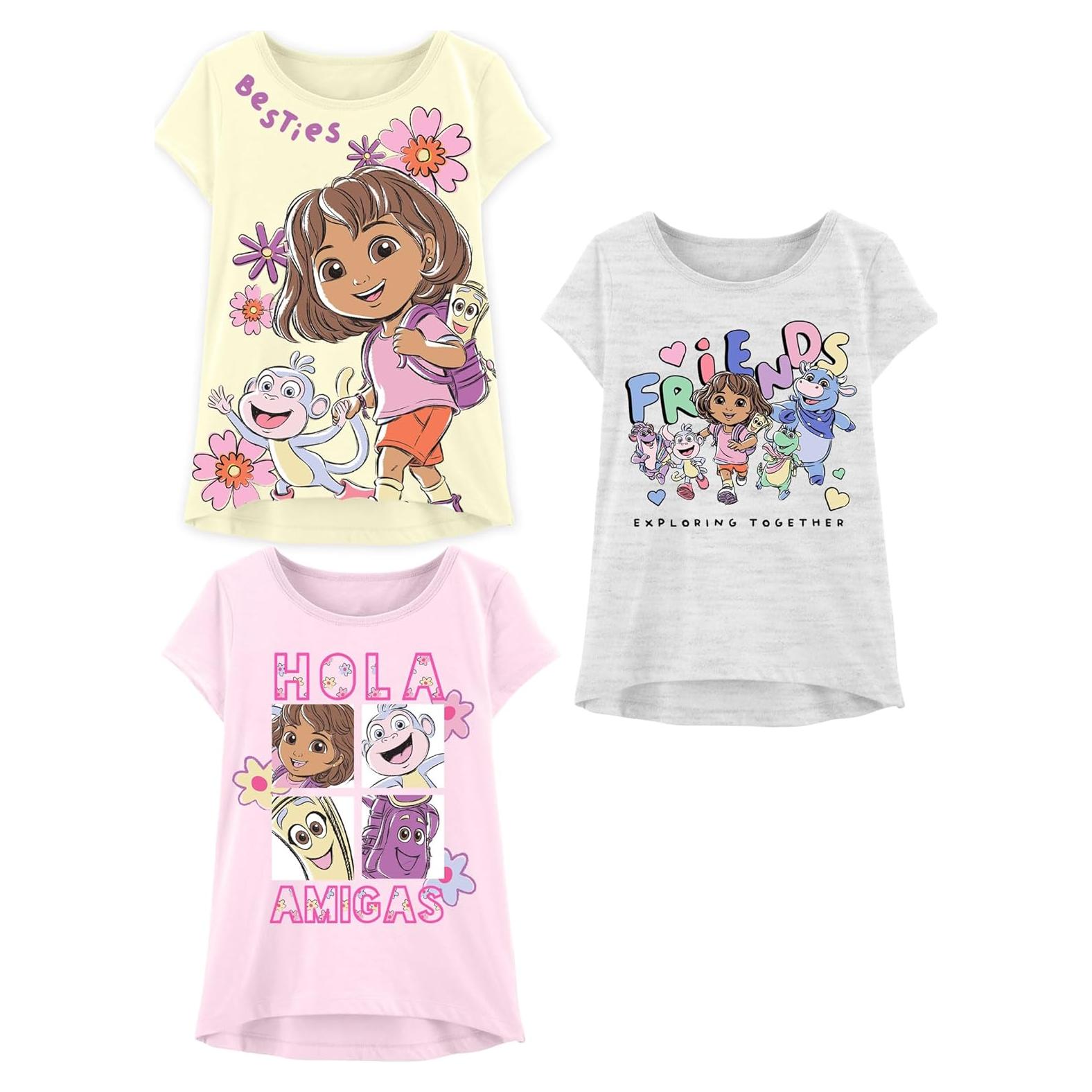 Camisetas Gráficas Dora la Exploradora Niñas 4T - Ropa Colorida