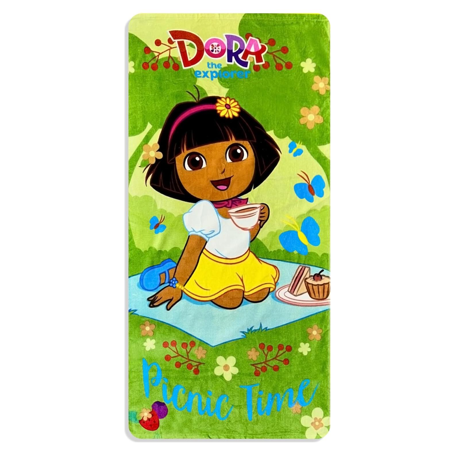 Toalla con Capucha de Terciopelo 100% Algodón Dora la Exploradora
