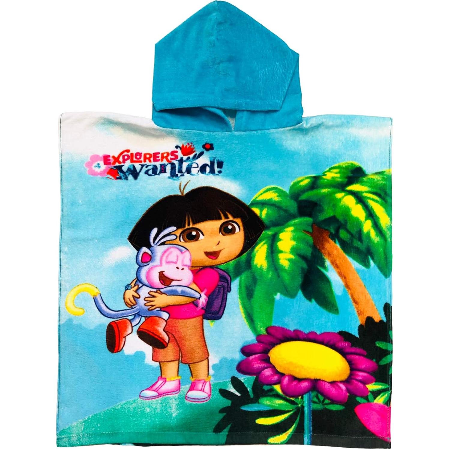 Toalla con Capucha de Terciopelo 100% Algodón Dora la Exploradora